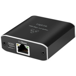 LogiLink Gigabit Ethernet Splitter RJ45/USB-C naar 2x RJ45