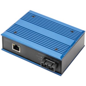 DIGITUS Industriële Gigabit Mediaconverter RJ45 naar glasvezel, 500m bereik