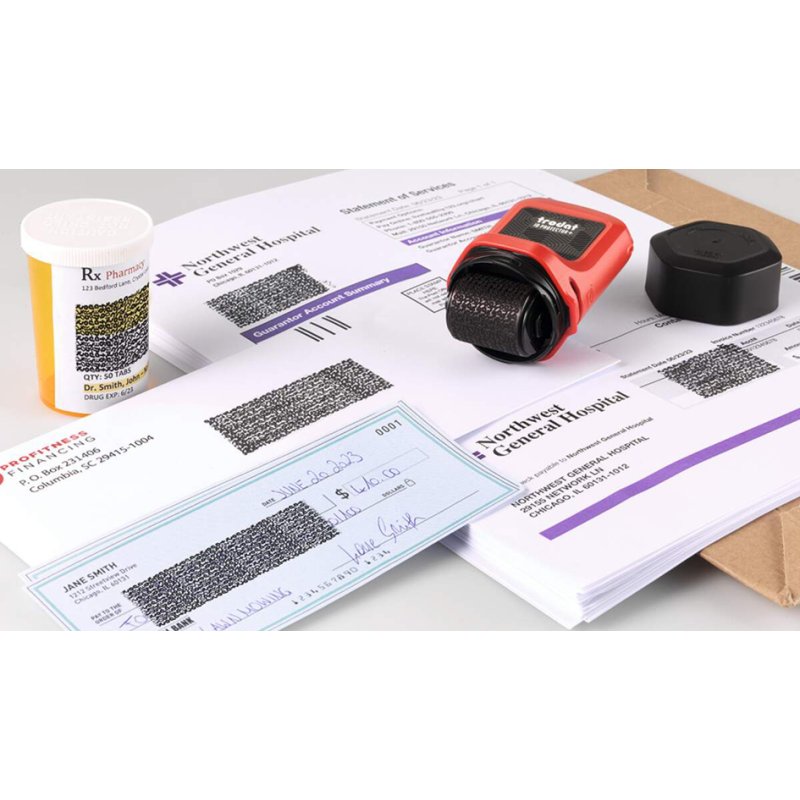 Trodat privacy rolstempel ID Protector+, rood