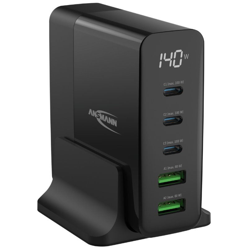 ANSMANN USB-tafellader DC5140PD, 5 poorten, 140 Watt