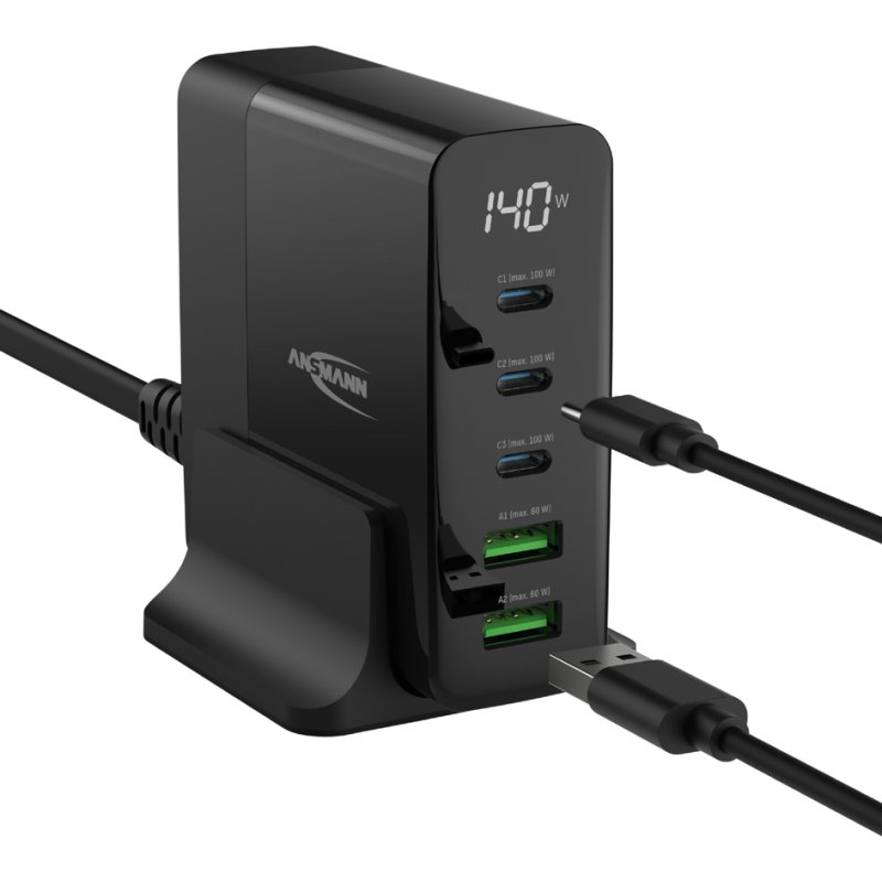 ANSMANN USB-tafellader DC5140PD, 5 poorten, 140 Watt