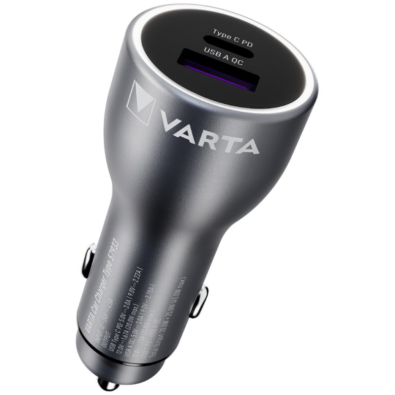 VARTA auto-oplader met USB-A en USB-C aansluiting