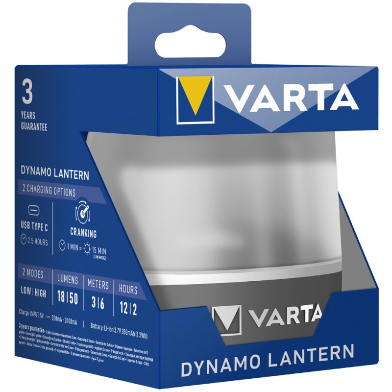 VARTA campinglamp Dynamo Lantern grijs