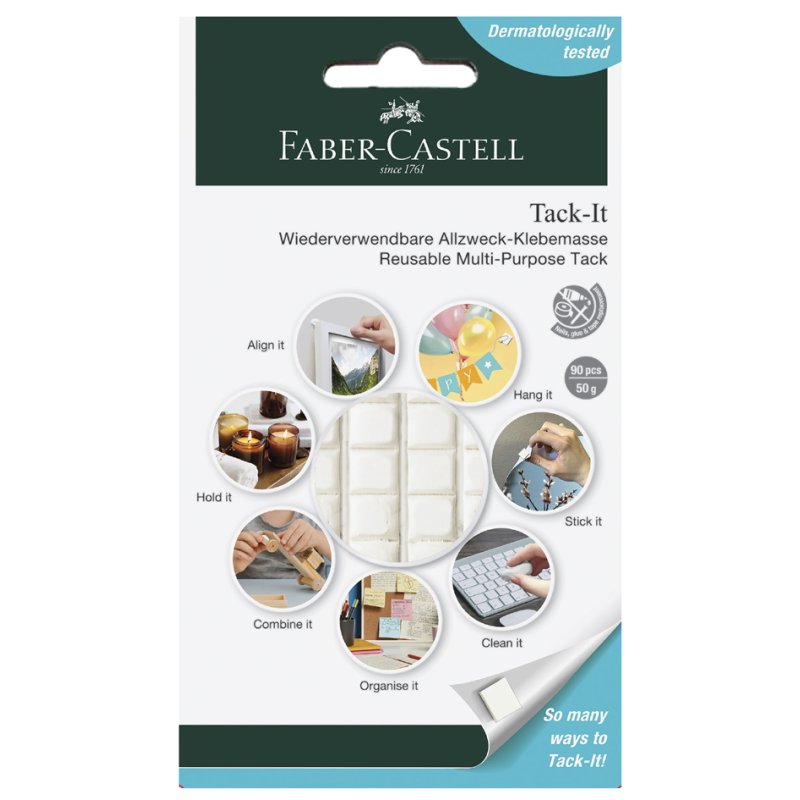 Faber-Castell herbruikbare kleefpads wit, 90 stuks