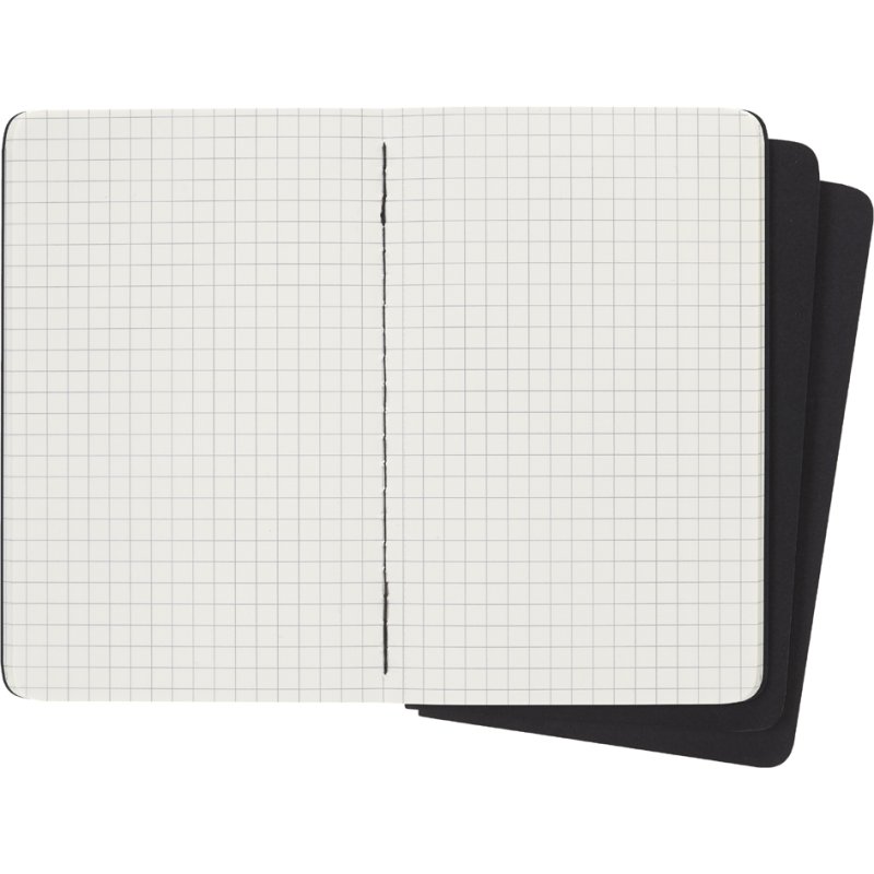 Moleskine notitieboekjes A6 gelinieerd zwart, set van 3 stuks