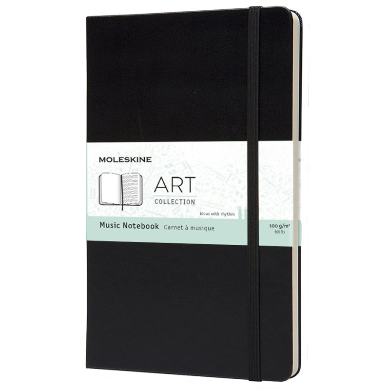 MOLESKINE muzieknotitieblok A5 hardcover zwart