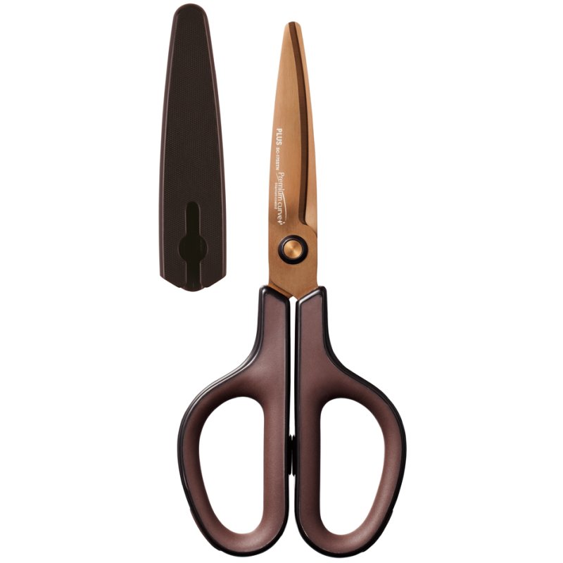 Plus Japan universele schaar FITCUT CURVE titanium coating, blauw