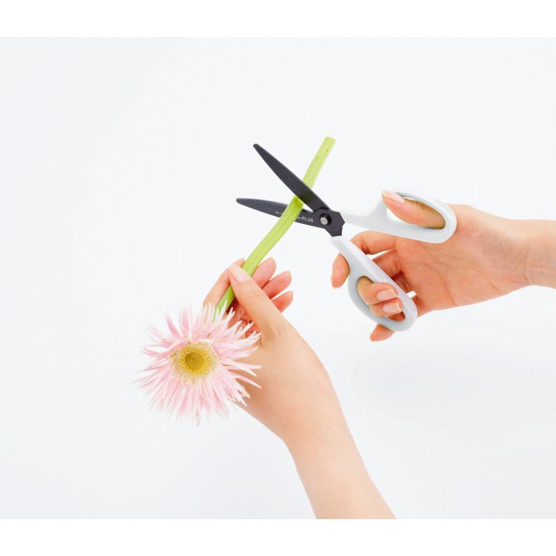 Plus Japan universele schaar FITCUT CURVE fluor grijs/wit