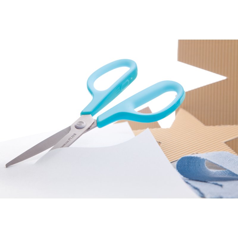 Plus Japan universele schaar Fitcut Curve 175mm blauw