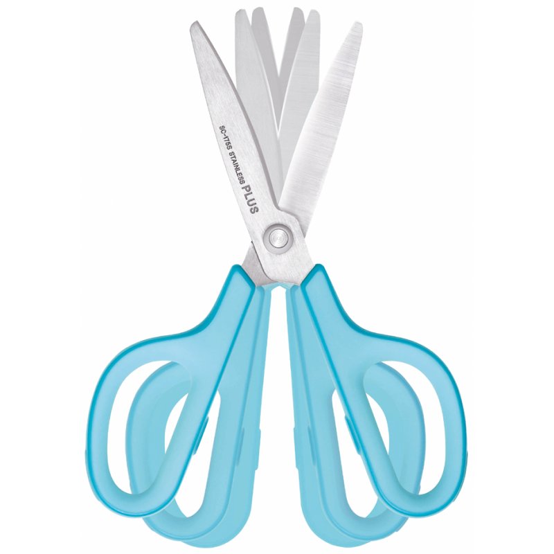 Plus Japan universele schaar Fitcut Curve 175mm blauw