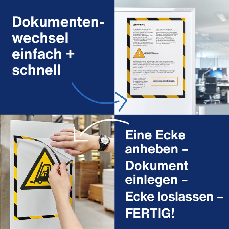 Magnetoplan magneetframe magnetofix SAFETY A3, geel/zwart