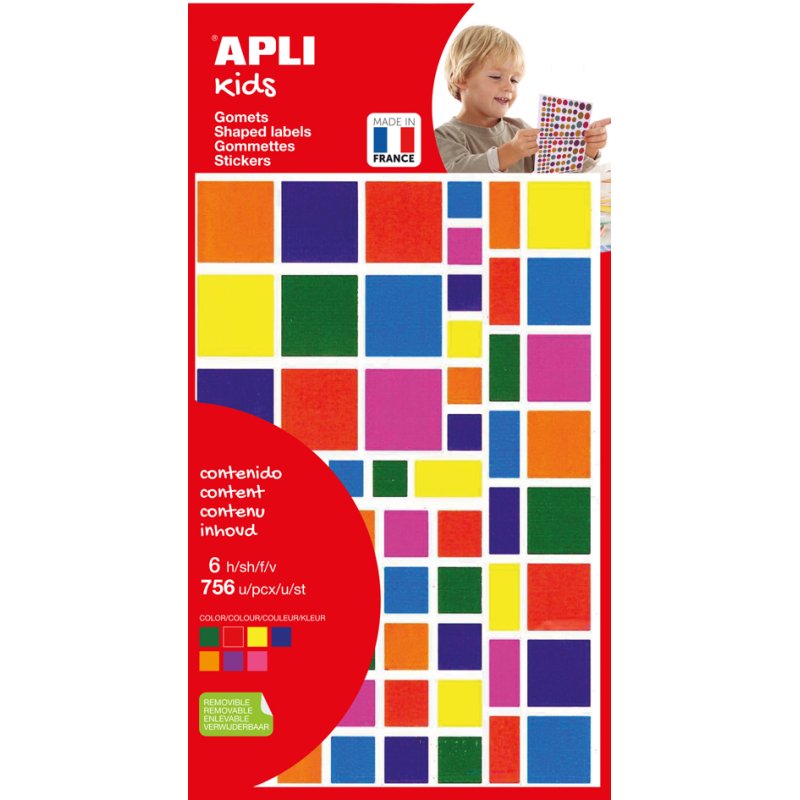 APLI Kids sterren stickers, afneembaar, 624 stuks in verschillende kleuren