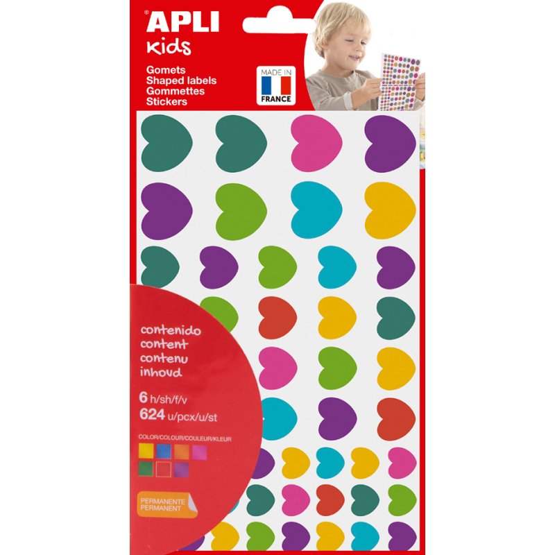 APLI Kids sterren stickers, afneembaar, 624 stuks in verschillende kleuren
