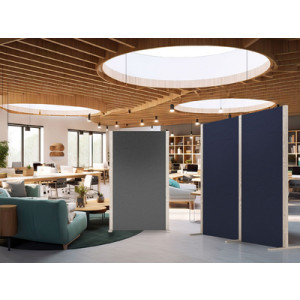 magnetoplan akoestische scheidingswand Wood Series Double, grijs, 207 x 180 cm