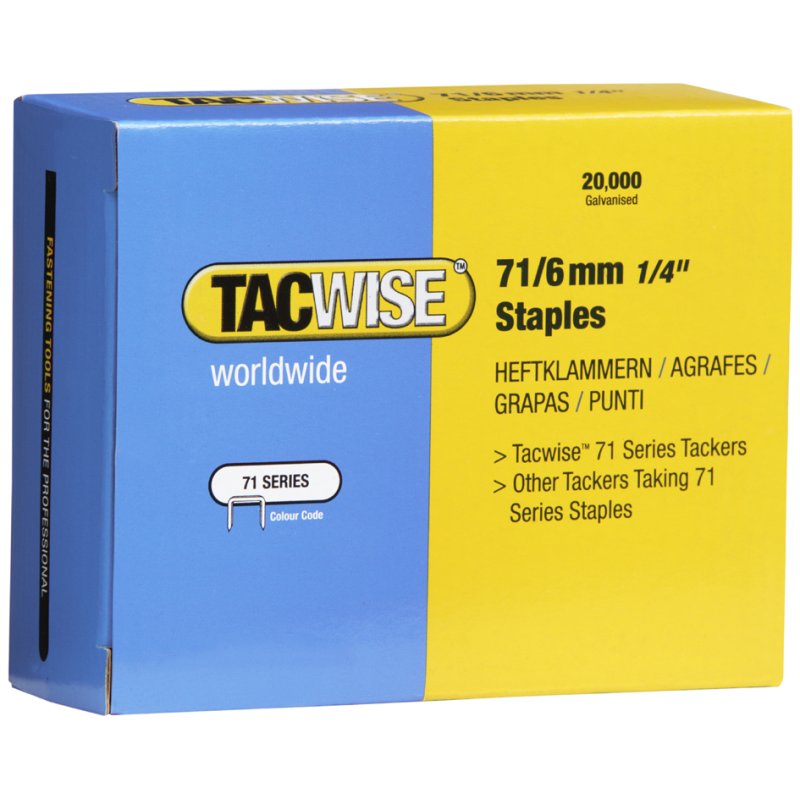 TACWISE nietjes 71/6 mm verzinkt, 20.000 stuks