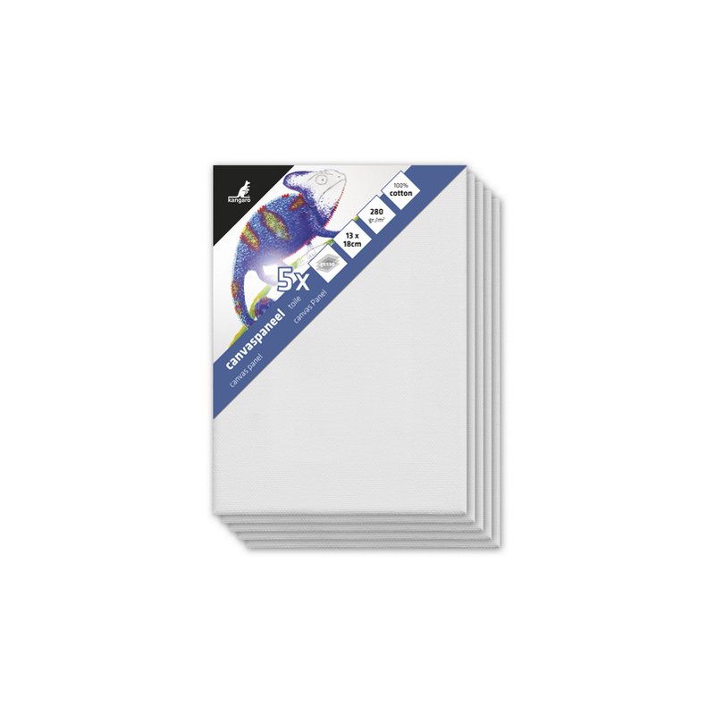 kangaro Canvas Panel, 300 x 400 mm, wit, 5 stuks