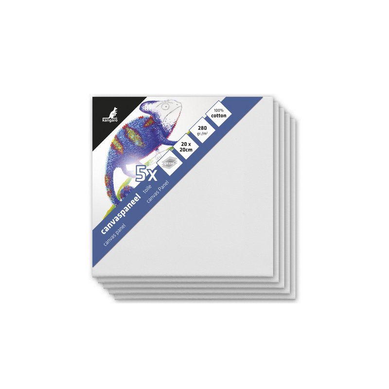 kangaro Canvas Panel, 300 x 400 mm, wit, 5 stuks