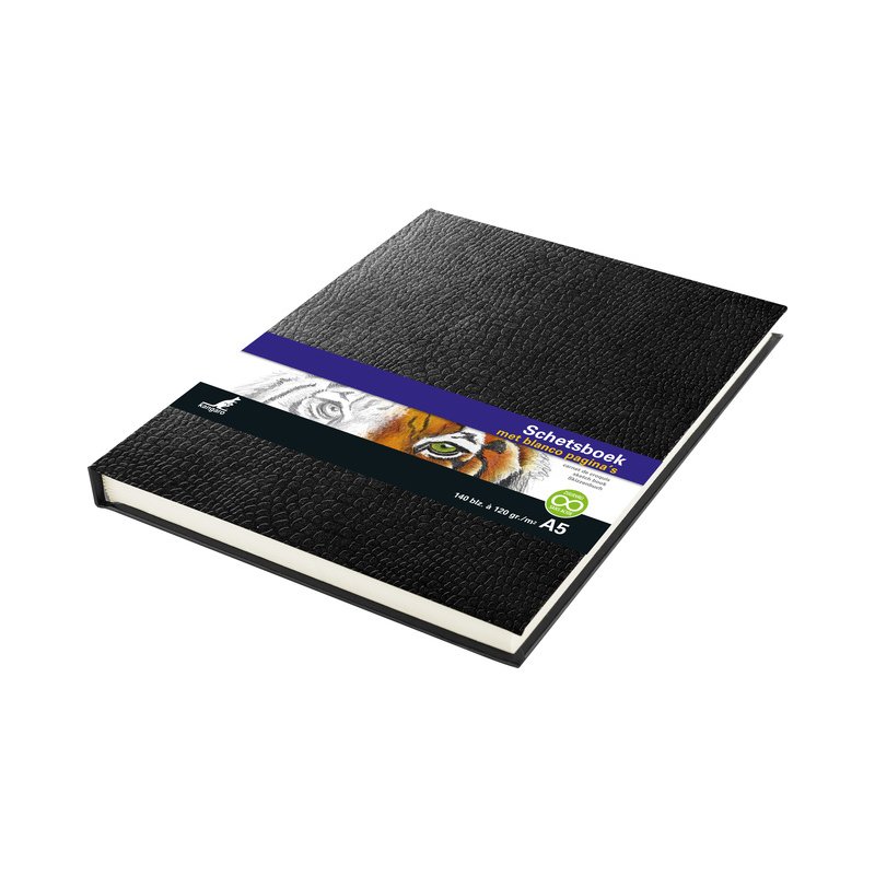 Kangaro schetsboek A4 slangenleer look zwart
