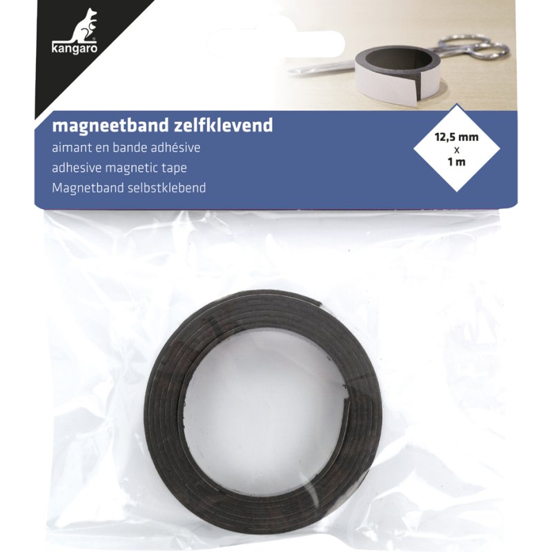 Kangaro Magneetband, 25 mm x 1 m, wit