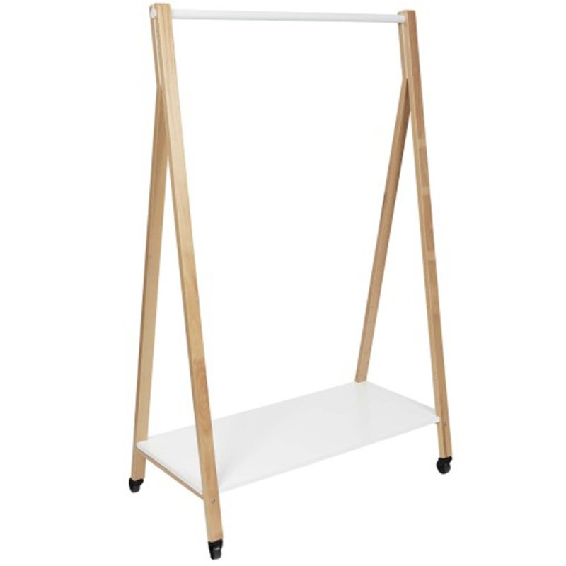 ALBA Garderobenwagen SLEEK mobiel beuken/wit 1490mm hoog
