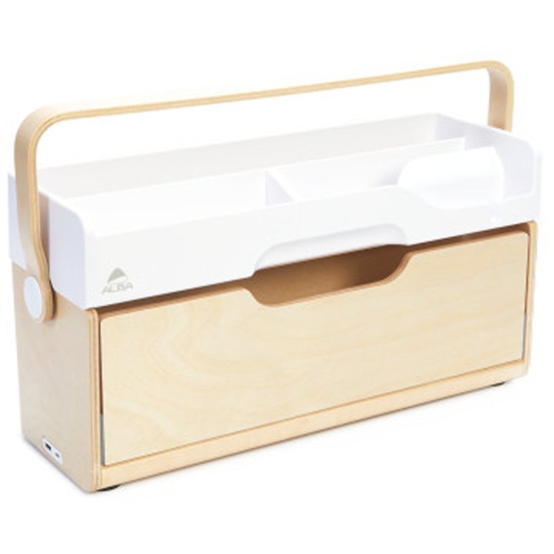 ALBA Mobiele opbergbox ERGOBOX, beuken/wit