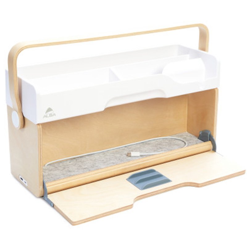 ALBA Mobiele opbergbox ERGOBOX, beuken/wit