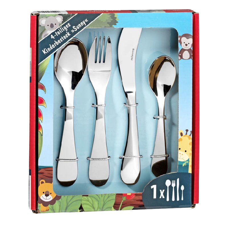 Esmeyer 4-delig kinderbestek SUNNY, roestvrij staal 18/10
