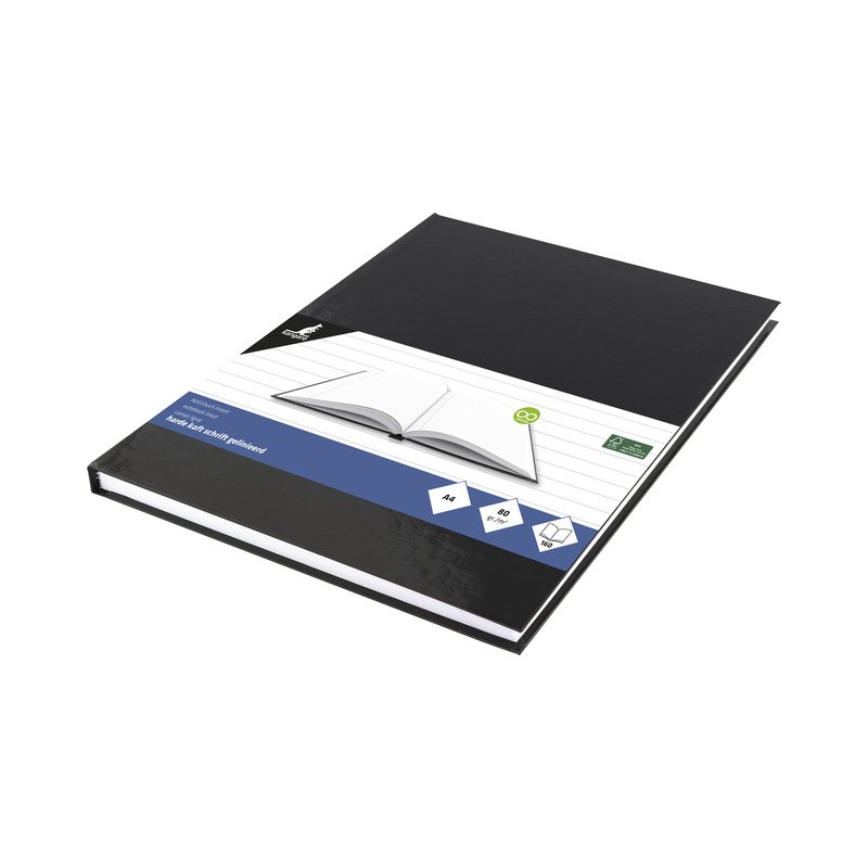 Kangaro notitieboek A4 gelineerd zwart hardcover 80 vel