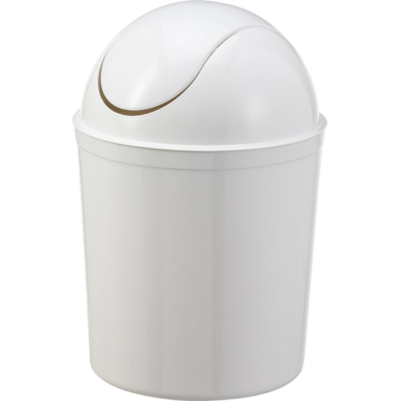 Plast Team afvalemmer met klapdeksel 5 liter wit