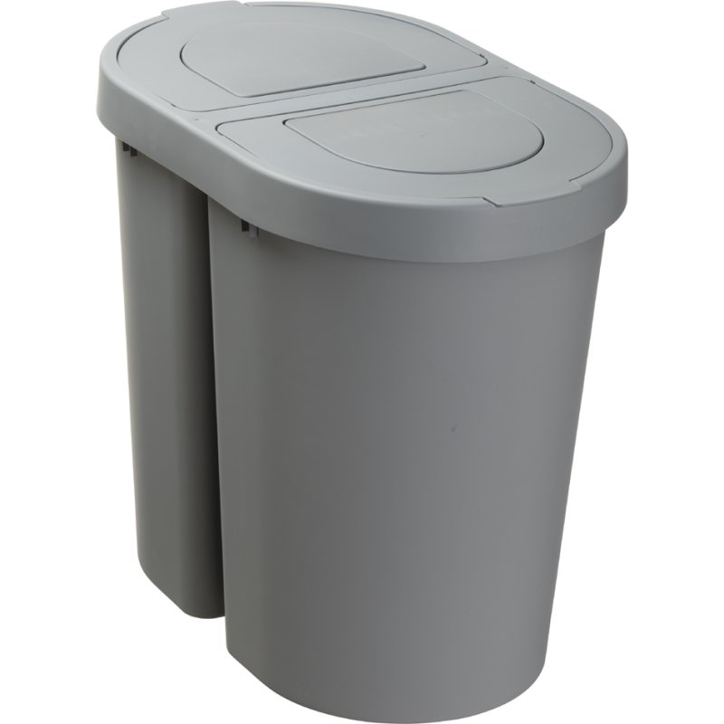 Plast Team Afvalscheider Seattle Duo 2x25 liter zilver