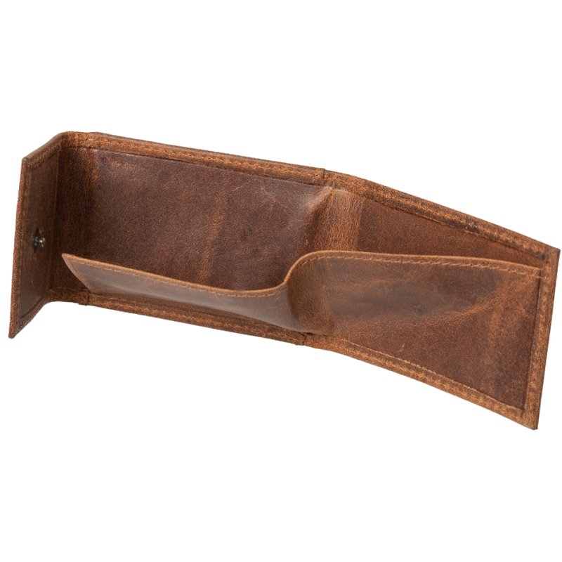 Alassio mini portemonnee, leer, bruin