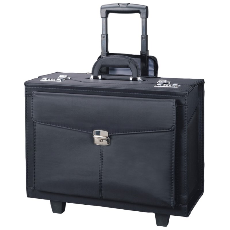 Alassio pilotenkoffertje 'ROCCA II' met telescoophandvat, microfiber, zwart