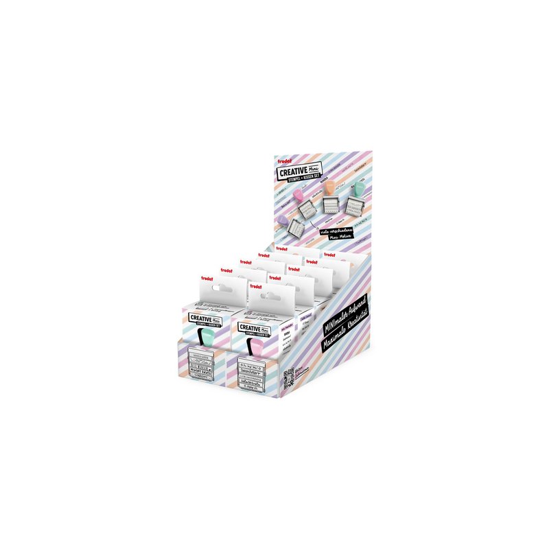 Creatieve mini-stempels met toonbankdisplay