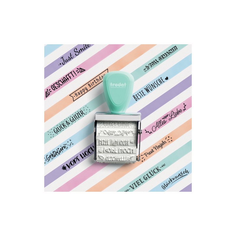 Creatieve mini-stempels met toonbankdisplay