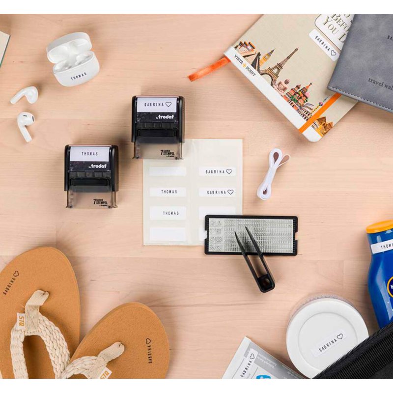 Textielstempelset '7 stuks stempels', zwart