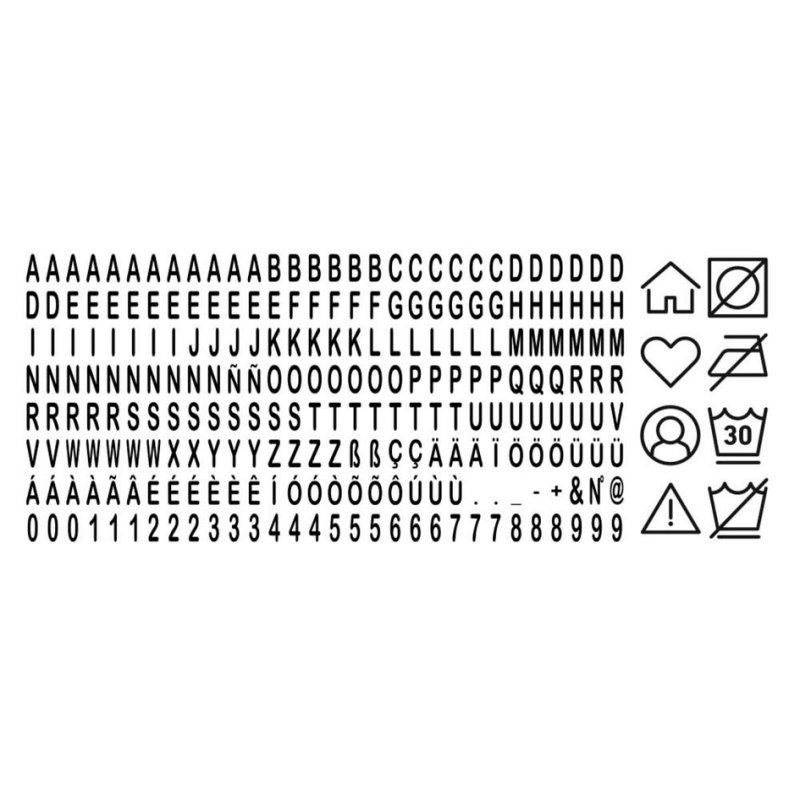 Textielstempelset '7 stuks stempels', zwart