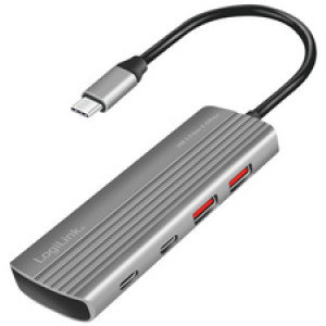 LogiLink USB 3.2 hub 4-poorts aluminium grijs 2x USB-A 2x USB-C