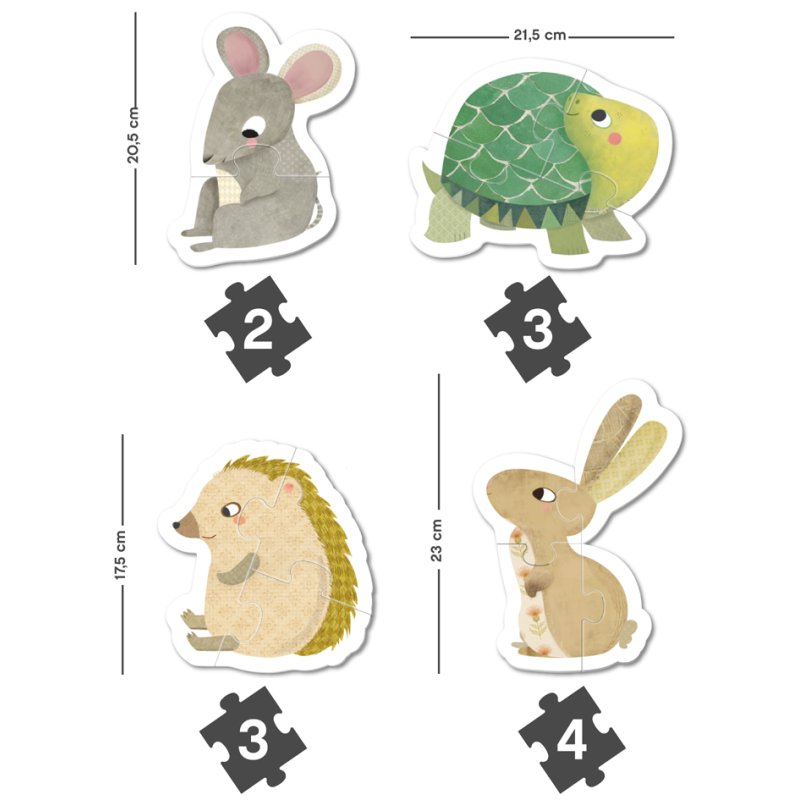 Kinderpuzzel 'Eerste diertjes', 12 stukjes