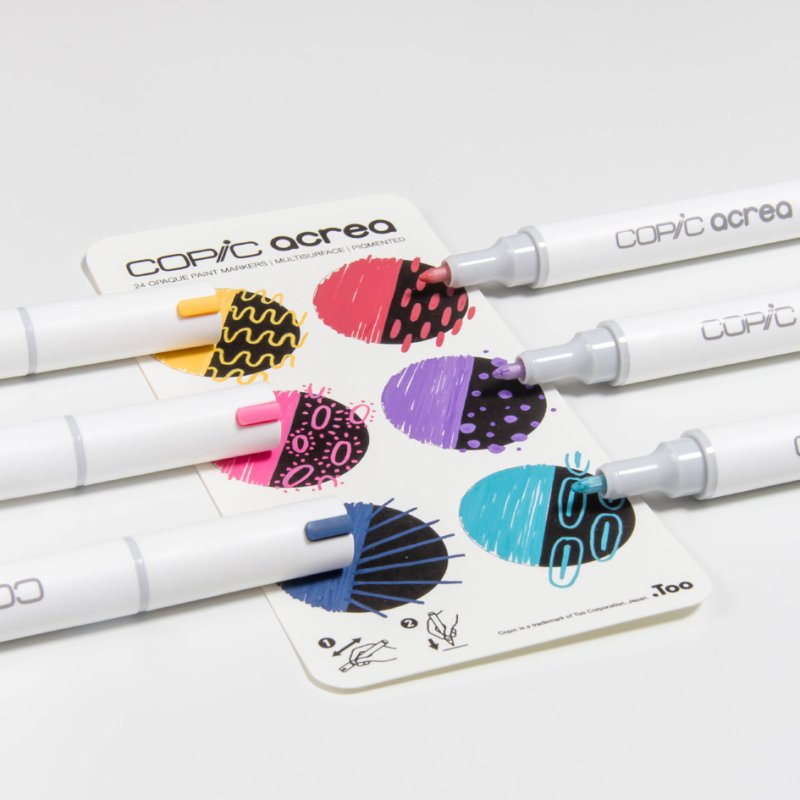 COPIC markers acrea Deep set, 6 stuks, waterbestendige inkt, 0,8 mm ronde punt