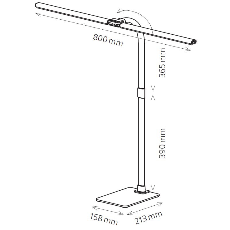 Hansa LED-bureaulamp Novano zwart met standvoet