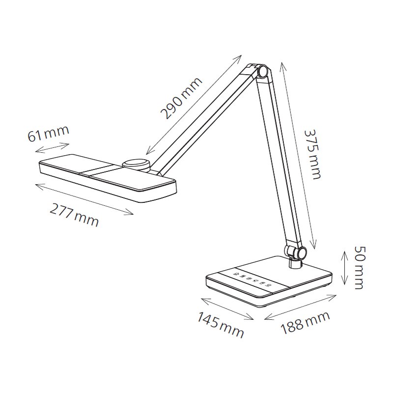 Hansa LED-bureaulamp Nimbus met standaard, zilver