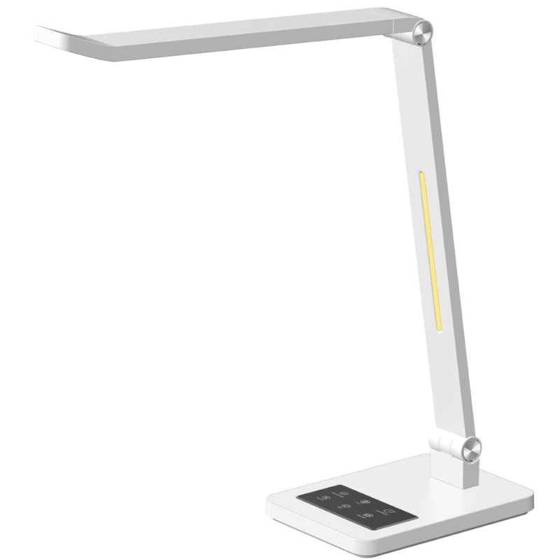 Hansa bureaulamp Tide met voet, wit, dimbaar
