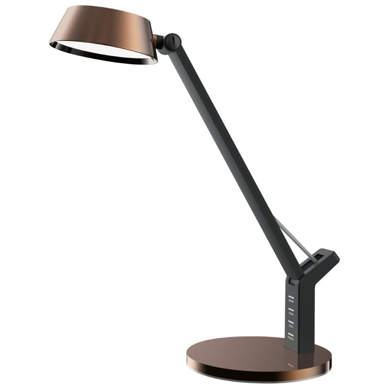Hansa LED-bureaulamp Glow met standvoet, koper