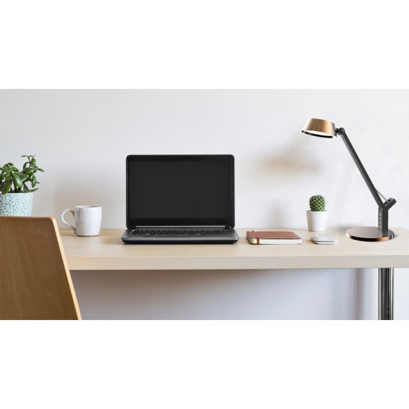 Hansa LED-bureaulamp Glow met standvoet, koper