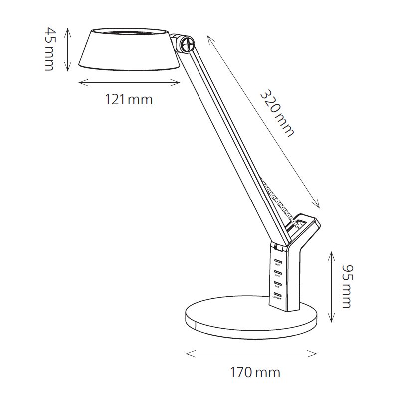 Hansa LED-bureaulamp Glow met standvoet, koper