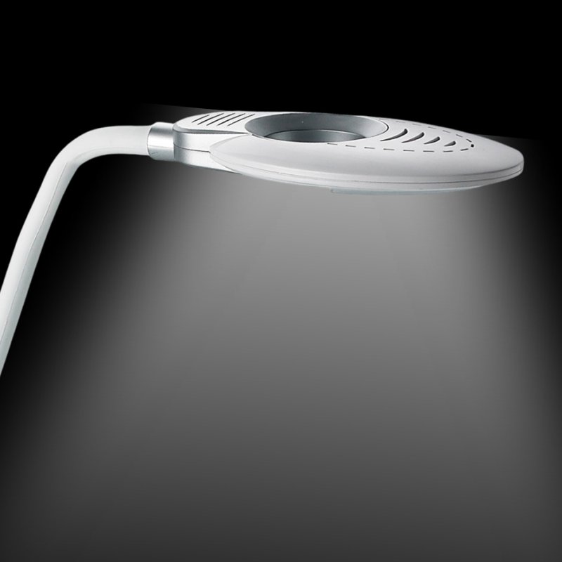 Hansa LED bureaulamp Swirl dimbaar met klem, wit/zilver