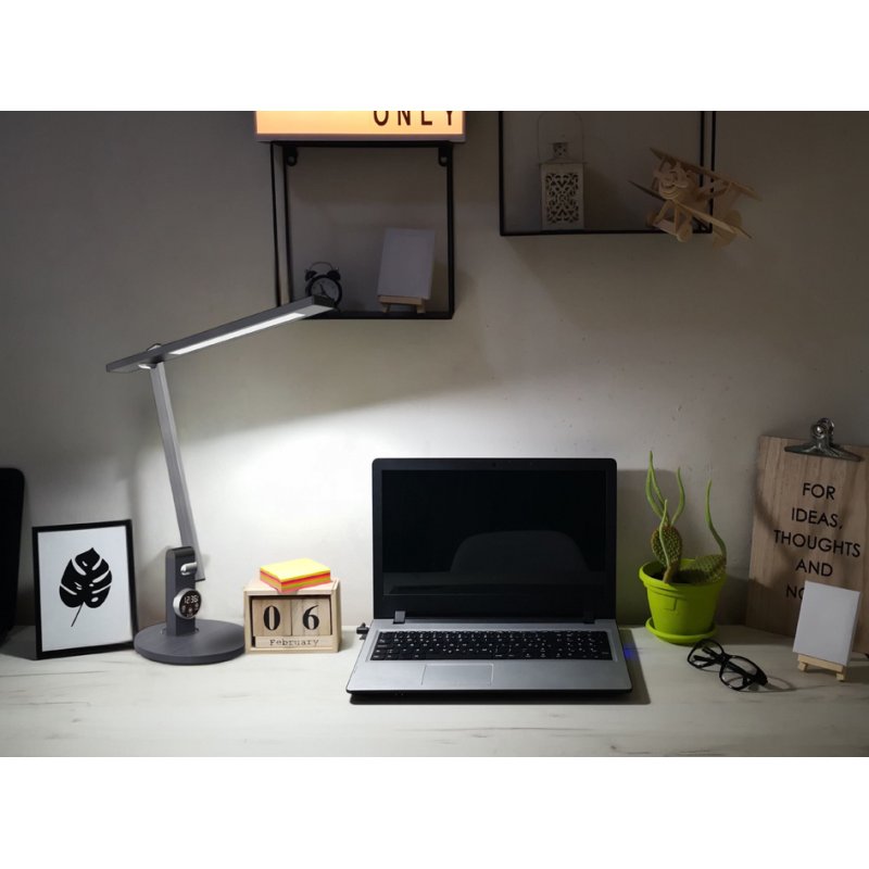 Hansa LED-bureaulamp Beam met standvoet, donkergrijs