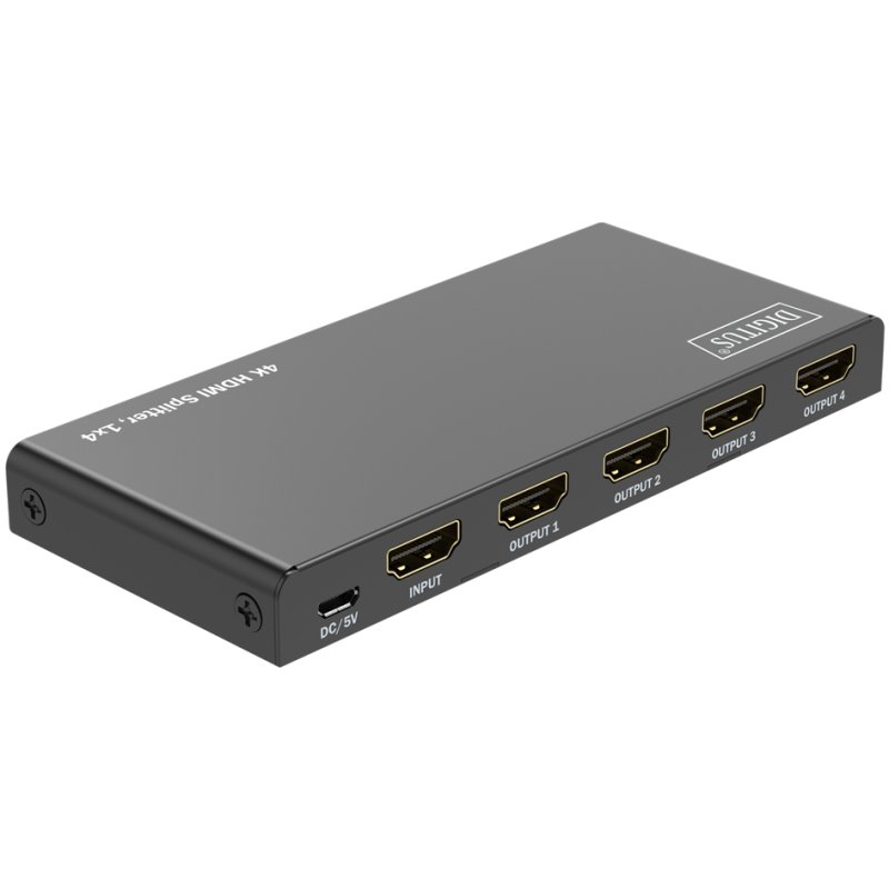 DIGITUS 4K HDMI splitter 1x4, 60Hz HDCP 2.2, zwart