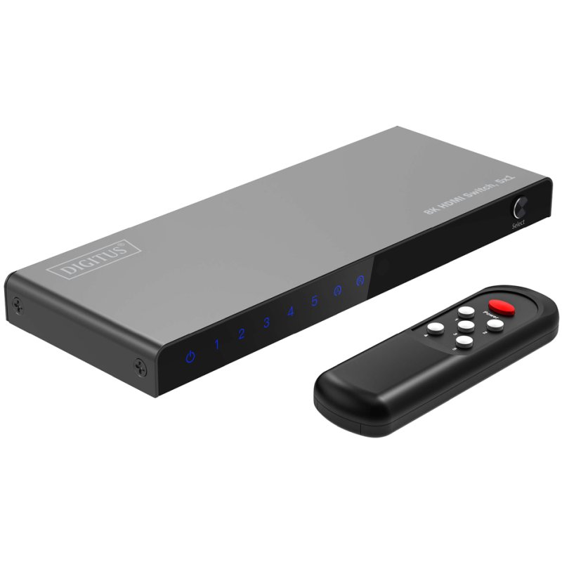 DIGITUS 8K HDMI schakelaar 5x1, zwart
