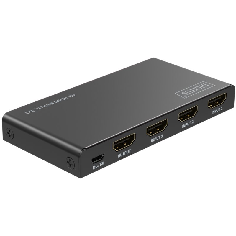DIGITUS 4K HDMI-switch 3x1, zwart